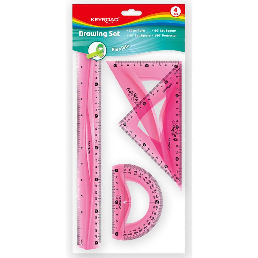 linijka 4 alibiuro.pl Zestaw geometryczny KEYROAD Flexible duży zawieszka mix kolorów 41