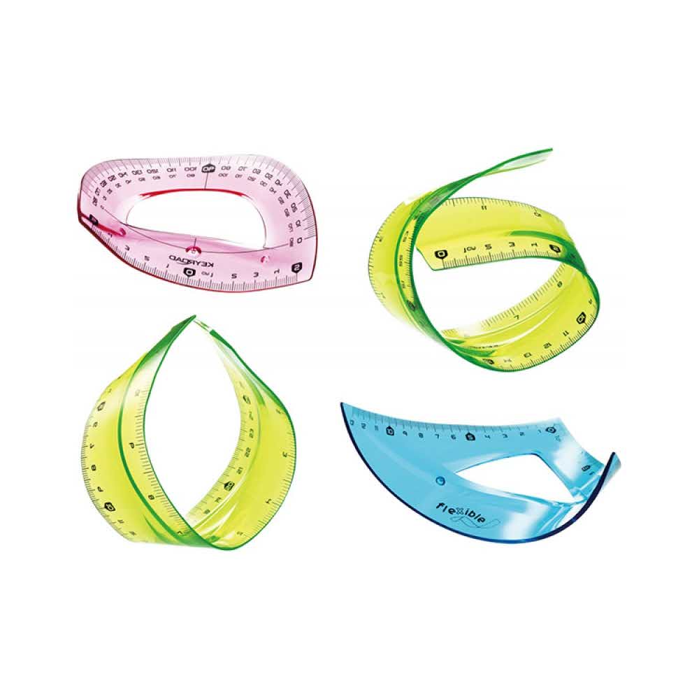 linijka przeźroczysta 4 alibiuro.pl Zestaw geometryczny KEYROAD Flexible duży zawieszka mix kolorów 60