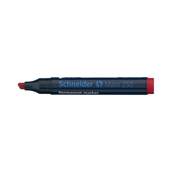 marker permanentny 4 alibiuro.pl Marker permanentny SCHNEIDER Maxx 250 ścięty 2 7mm czerwony 14