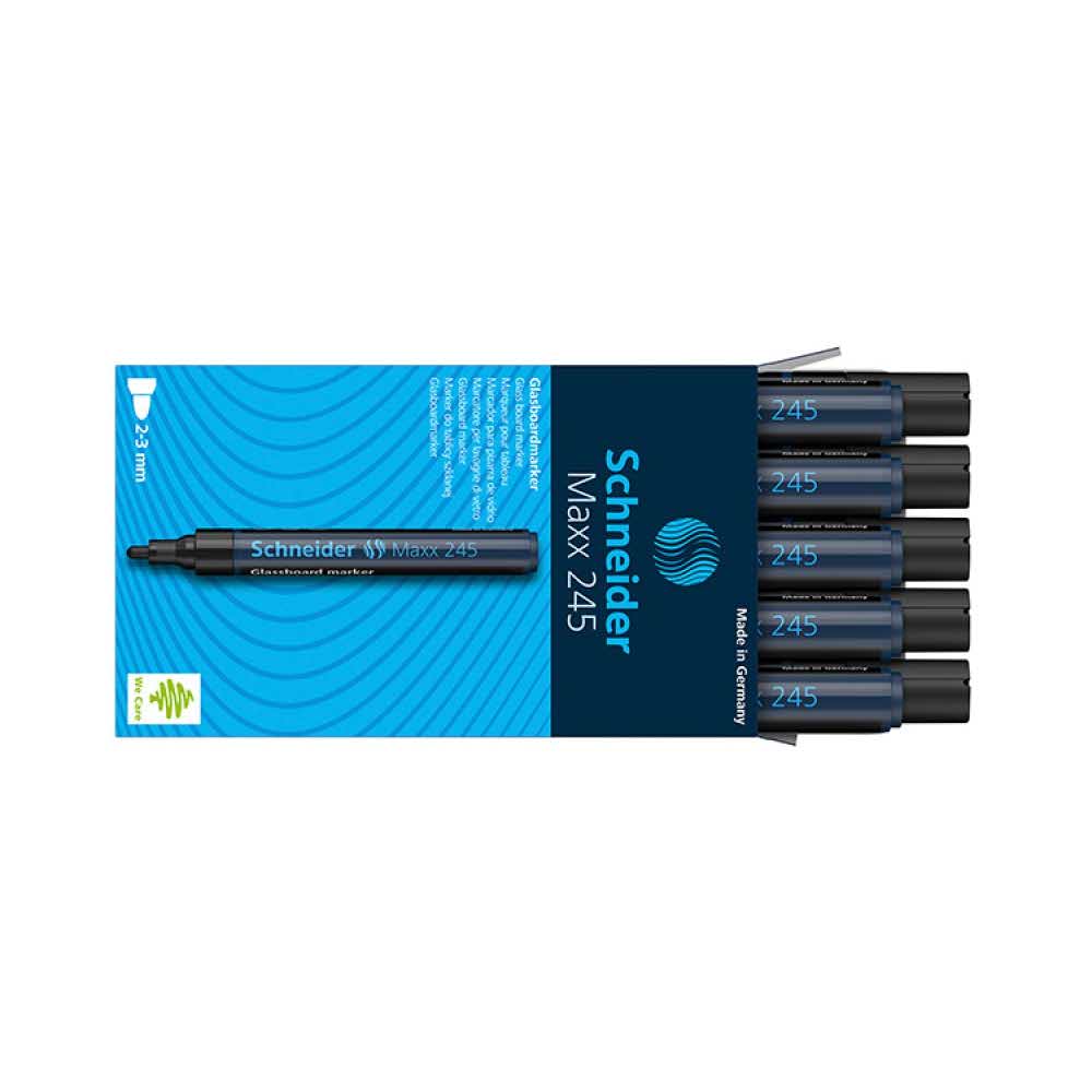 marker suchościeralny 4 alibiuro.pl Marker do szklanych tablic SCHNEIDER MAXX 245 2 3mm czarny 64