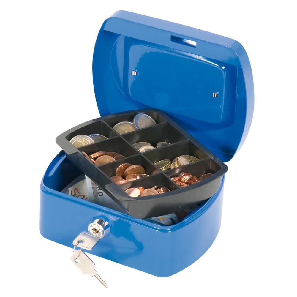 meble biurowe 4 alibiuro.pl Kasetka na pieniądze Q CONNECT mała 155x75x120mm niebieska 63