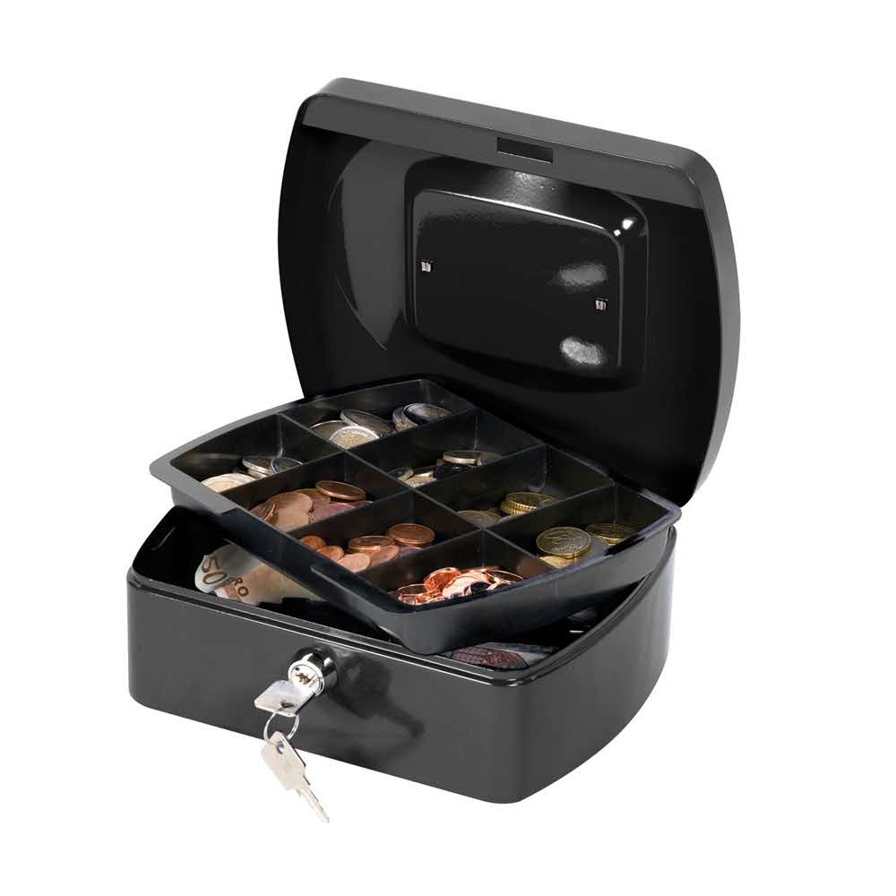 meble biurowe 4 alibiuro.pl Kasetka na pieniądze Q CONNECT średnia 205x85x160mm czarna 59