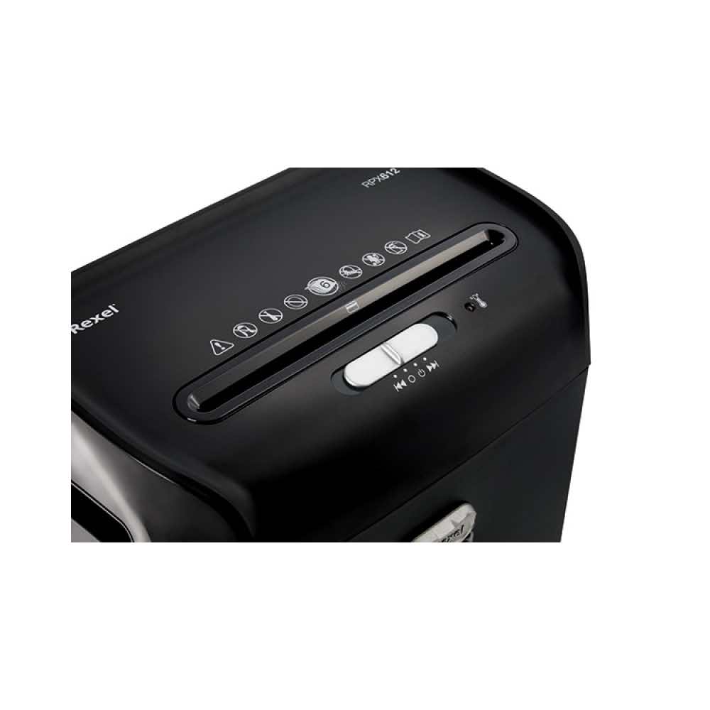 niszczarka 4 alibiuro.pl Niszczarka REXEL Promax RPX612 konfetti P 4 6 kart. 12l karty kredytowe czarna 73