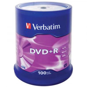 nośniki danych 4 alibiuro.pl Płyta DVD R VERBATIM AZO 4 7GB prędkość 16x cake 100szt. srebrny mat 46