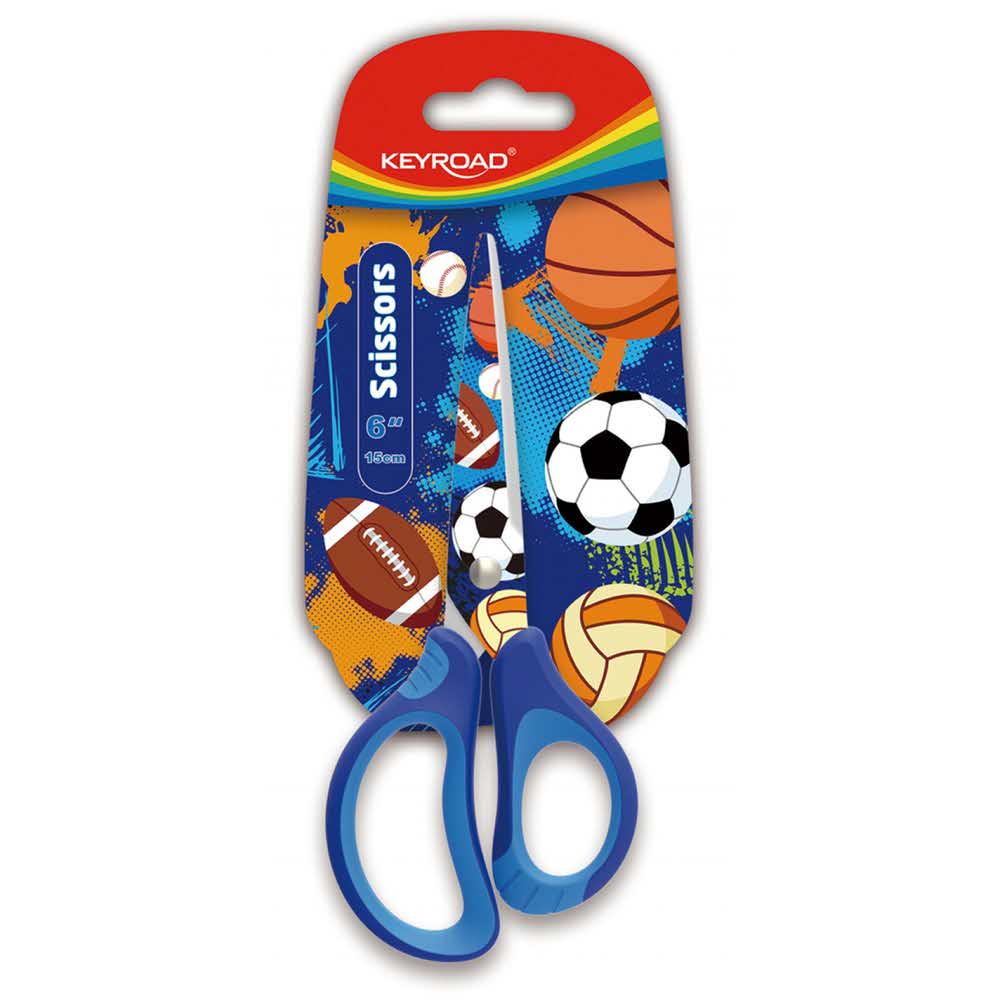 nożyczki ergonomiczne 4 alibiuro.pl Nożyczki szkolne KEYROAD Tatto Soft 15cm blister mix kolorów 76