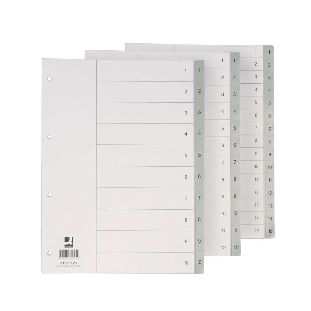 organizacja dokumentów 4 alibiuro.pl Przekładki Q CONNECT PP A4 230x297mm 1 10 10 kart szare 13