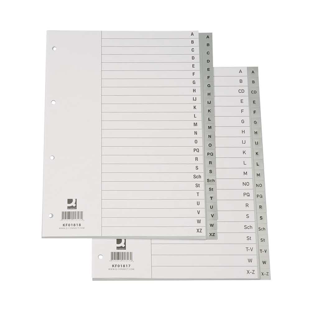 organizacja dokumentów 4 alibiuro.pl Przekładki Q CONNECT PP A4 230x297mm A Z 20 kart szare 75