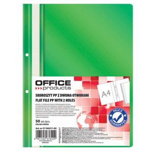 organizacja dokumentów 4 alibiuro.pl Skoroszyt OFFICE PRODUCTS PP A4 2 otwory 100 170mikr. wpinany zielony 42