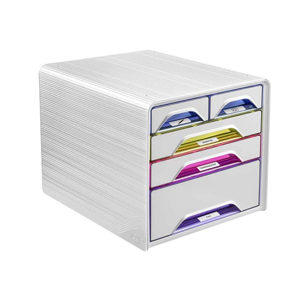 organizacja dokumentów 4 alibiuro.pl Zestaw 5 szufladek CEP Smoove biały mix kolorów 92