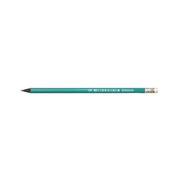 ołówek drewniany 4 alibiuro.pl Ołówek syntetyczny z gumką DONAU HB lakierowany zielony 2