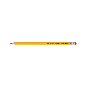 ołówki drewniane 4 alibiuro.pl Ołówek drewniany z gumką DONAU HB lakierowany żółty 82