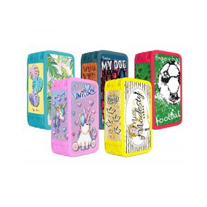 Gimboo Piórnik Szkolny Bez Wyposażenia 3 Komory Mix Kolorów