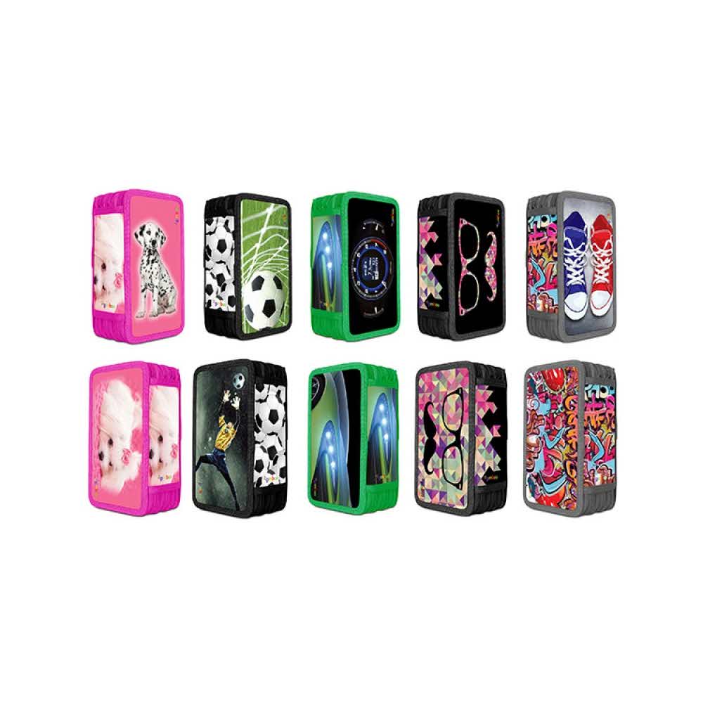 piórniki szkolne 4 alibiuro.pl Piórnik szkolny GIMBOO z wyposażeniem 3 komory mix kolorów 11