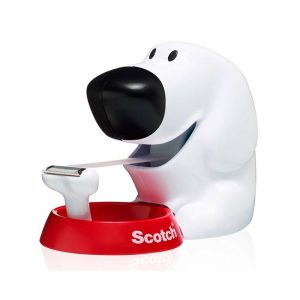 podajnik do taśmy 4 alibiuro.pl Dyspenser do taśm Scotch w kształcie pieska C31 Dog taśma GRATIS 4