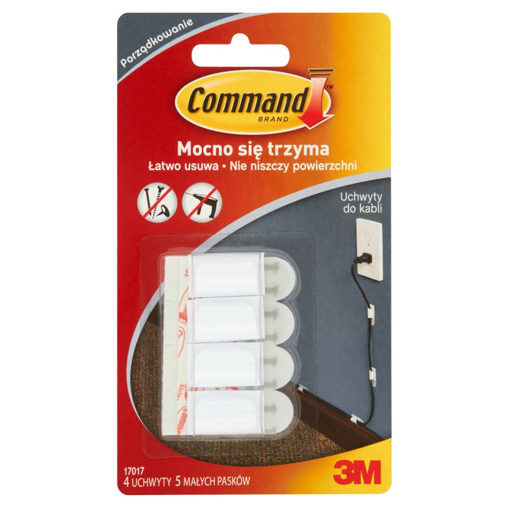 potykacz 4 alibiuro.pl Uchwyty do kabli COMMAND 17017 PL małe 4szt. transparentne 82