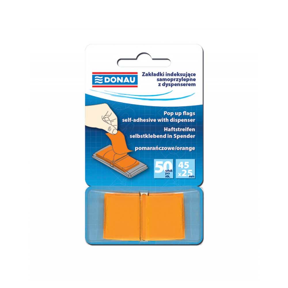 przekładka do segregatora 4 alibiuro.pl Zakładki indeksujące DONAU PP 25x45mm 1x50 kart. pomarańczowe 9
