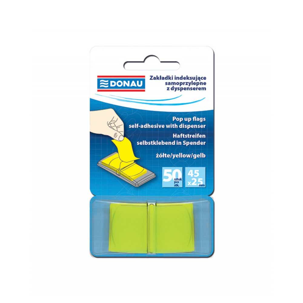 przekładka do segregatora 4 alibiuro.pl Zakładki indeksujące DONAU PP 25x45mm 1x50 kart. żółte 63