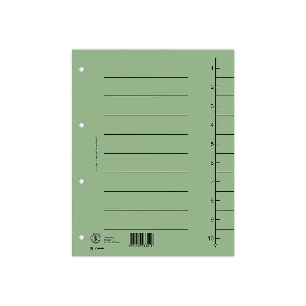 przekładki 4 alibiuro.pl Przekładka DONAU karton A4 235x300mm 1 10 1 karta zielona 62