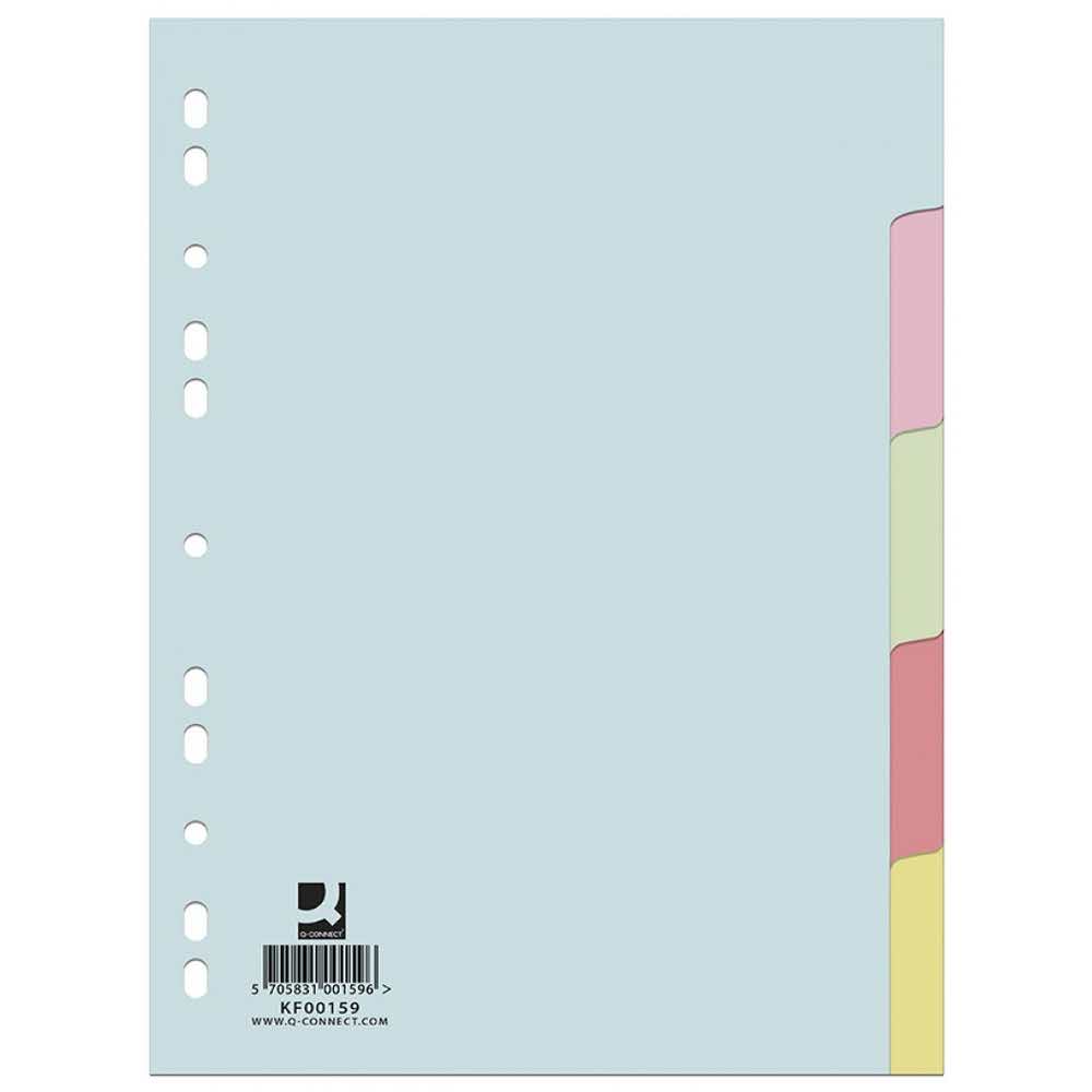 przekładki 4 alibiuro.pl Przekładki Q CONNECT karton A4 223x297mm 5 kart mix kolorów 72