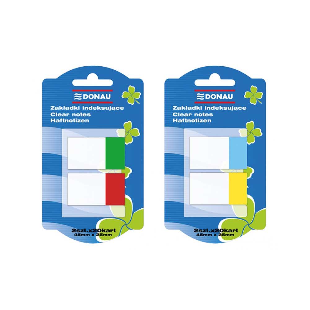 przekładki indeksujące 4 alibiuro.pl Zakładki indeksujące DONAU PP 25x45mm 2x20 kart. mix kolorów 64