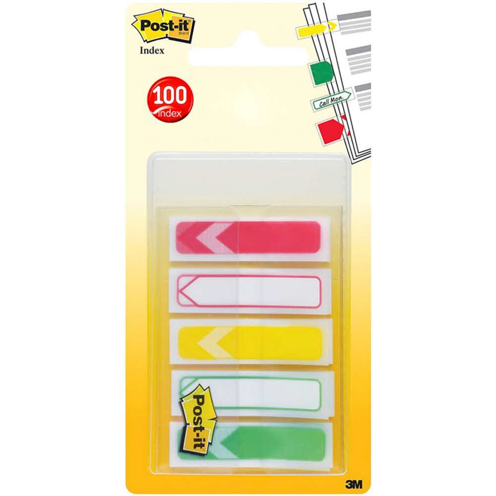 przekładki indeksujące 4 alibiuro.pl Zakładki indeksujące POST IT 684 ARR RYG PP 11 9x43 2mm strzałka 5x20 kart. mix kolorów 73