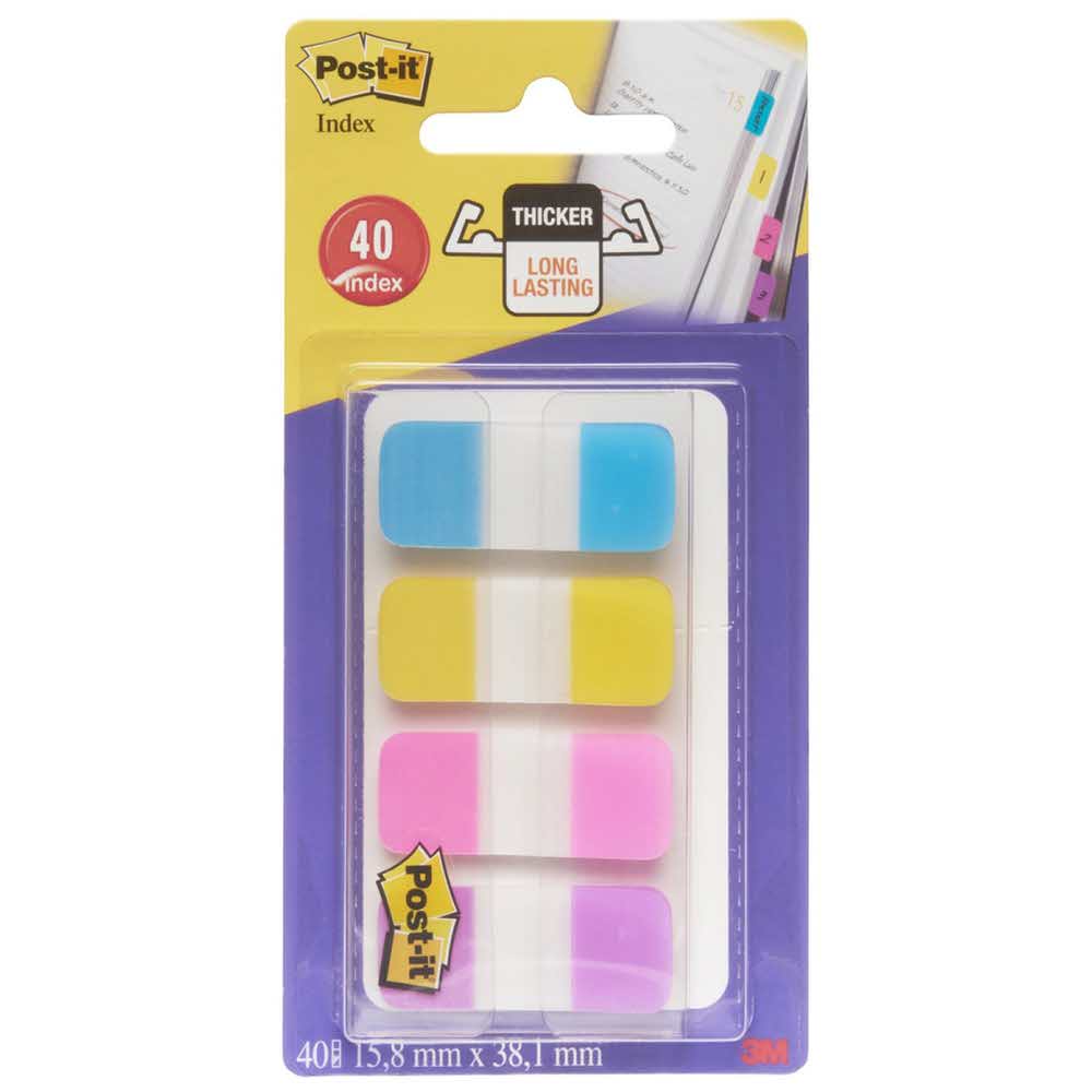 przekładki indeksujące 4 alibiuro.pl Zakładki indeksujące POST IT do archiwizacji 676 AYPV PP silne 16x38mm 4x10 szt. mix kolorów 13