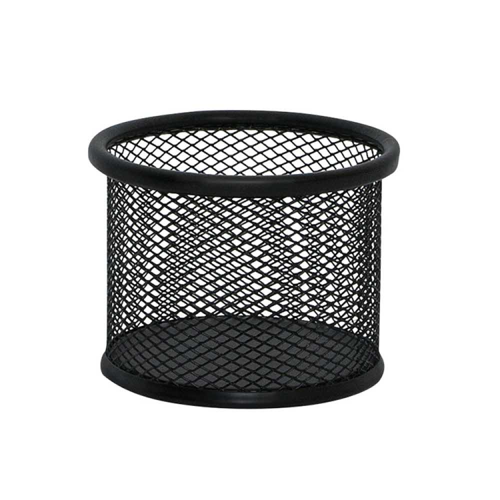 przybornik na biurko 4 alibiuro.pl Pojemnik na przybory Q CONNECT Office Set metalowy 90x68mm czarny 80