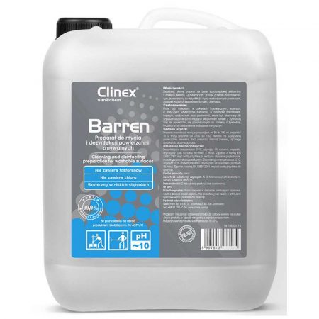 środki czystości 4 alibiuro.pl Preparat do mycia i dezynfekcji CLINEX Barren 10L do powierzchni zmywalnych 77