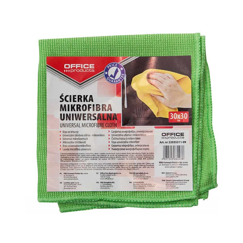 środki czystości i higiena 4 alibiuro.pl Ścierka uniwersalna OFFICE PRODUCTS mikrofibra gr. 240g mkg 30x30cm mix kolorów 32