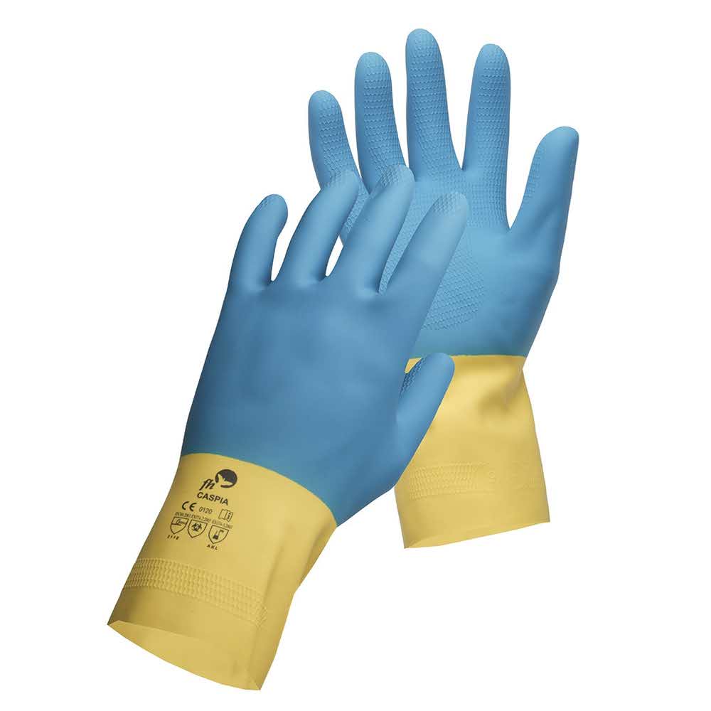 rękawiczki ochronne 4 alibiuro.pl Rękawice montażowe Caspia lateks neopren rozm. 9 żółto niebieskie 23