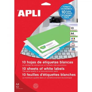 sprzęt biurowy 4 alibiuro.pl Etykiety uniwersalne APLI 38x21 2mm prostokątne białe 10 ark. 59