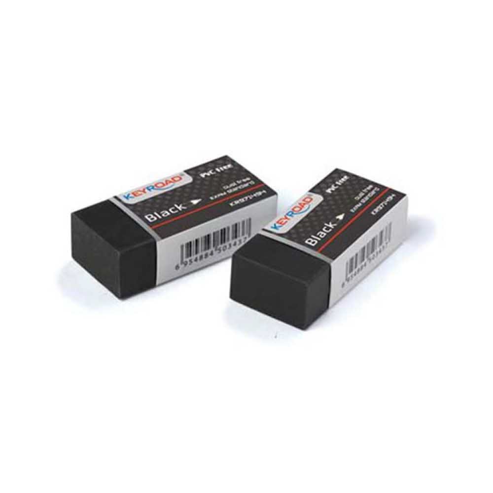 sprzęt biurowy 4 alibiuro.pl Gumka uniwersalna KEYROAD Black 3szt. blister czarna 21