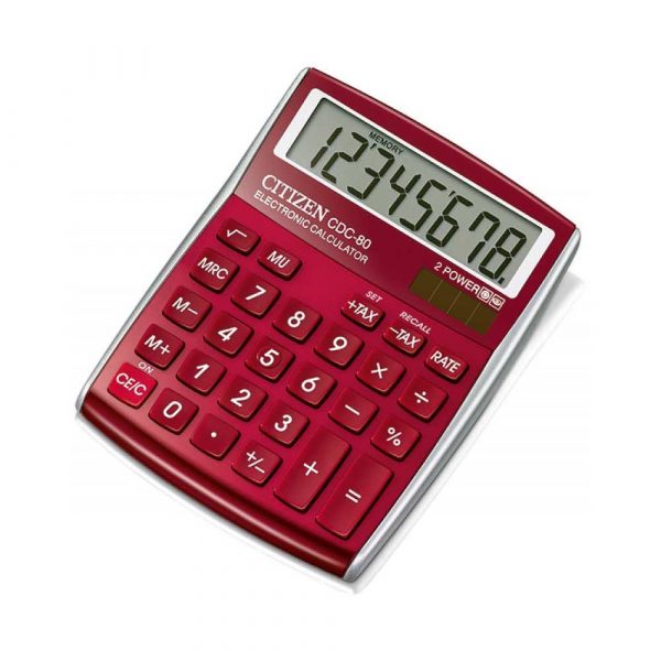 sprzęt biurowy 4 alibiuro.pl Kalkulator biurowy CITIZEN CDC 80 RDWB 8 cyfrowy 135x80mm czerwony 16