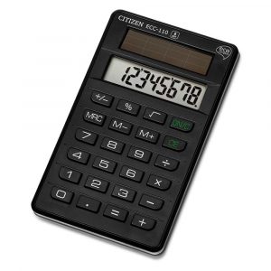 sprzęt biurowy 4 alibiuro.pl Kalkulator biurowy CITIZEN ECC 110 8 cyfrowy 118x70mm czarny 98