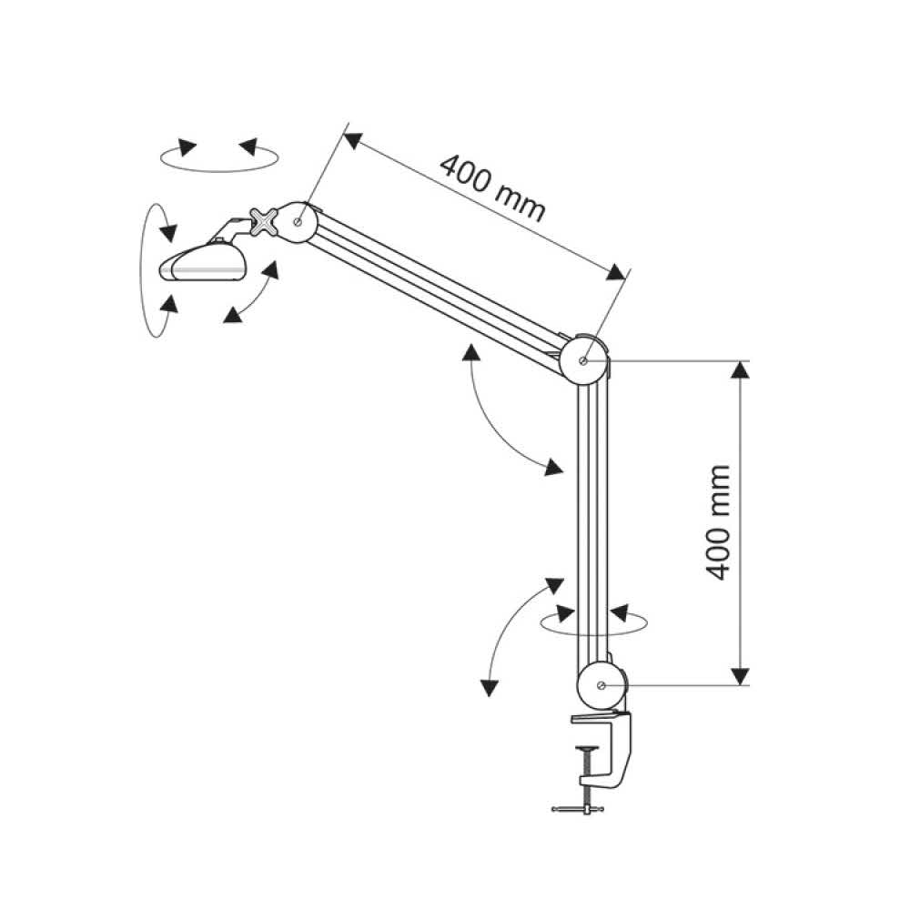 sprzęt biurowy 4 alibiuro.pl Lampka energooszczędna na biurko MAULatelier 3x14W mocowana zaciskiem biała 7