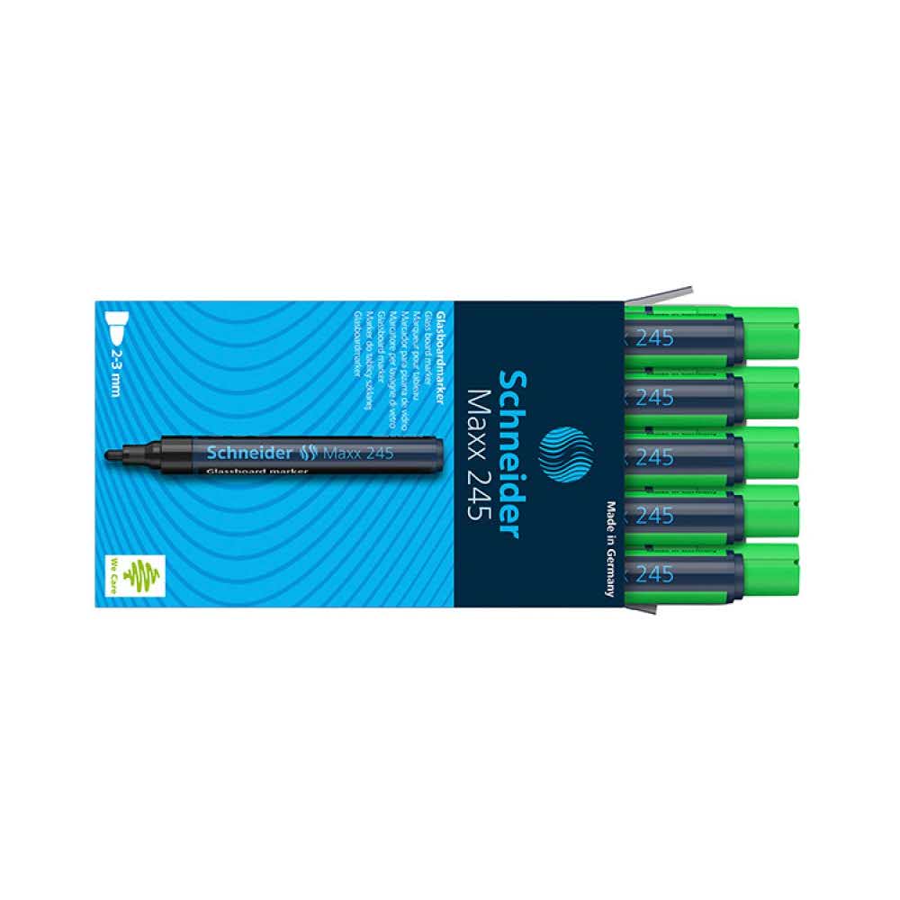 sprzęt biurowy 4 alibiuro.pl Marker do szklanych tablic SCHNEIDER Maxx 245 2 3mm zielony 54