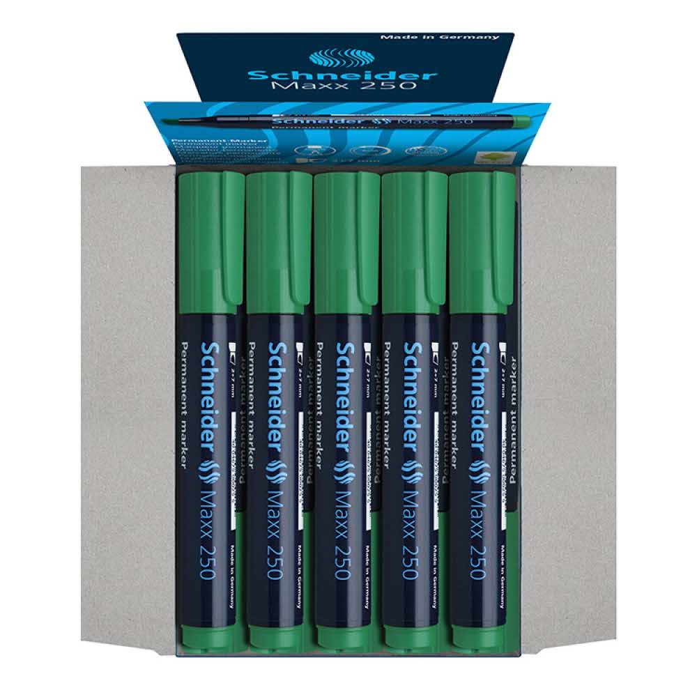 sprzęt biurowy 4 alibiuro.pl Marker permanentny SCHNEIDER Maxx 250 ścięty 2 7mm zielony 13
