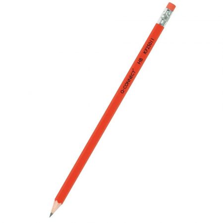 sprzęt biurowy 4 alibiuro.pl Ołówek drewniany z gumką Q CONNECT HB lakierowany czerwony 75