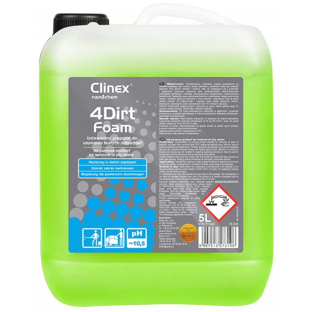 sprzęt biurowy 4 alibiuro.pl Preparat CLINEX 4Dirt Foam 5L do usuwania tłustych zabrudzeń 9