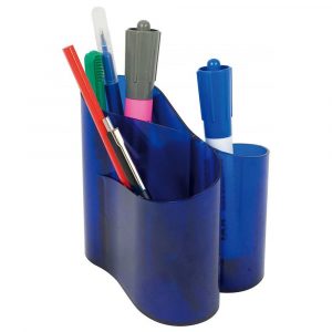 sprzęt biurowy 4 alibiuro.pl Przybornik na biurko ICO Lux transparentny niebieski 61