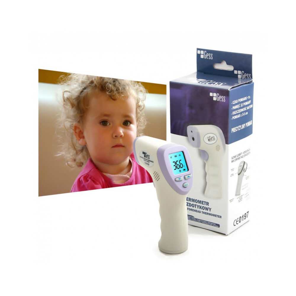 sprzęt biurowy 4 alibiuro.pl Termometr bezdotykowy GESS BK8005 na podczerwień 60x60x180mm biały 98