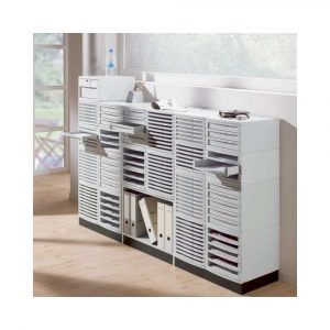 sprzęt biurowy 4 alibiuro.pl Zestaw 10 szufladek HAN Contur polistyren A4 szary 25