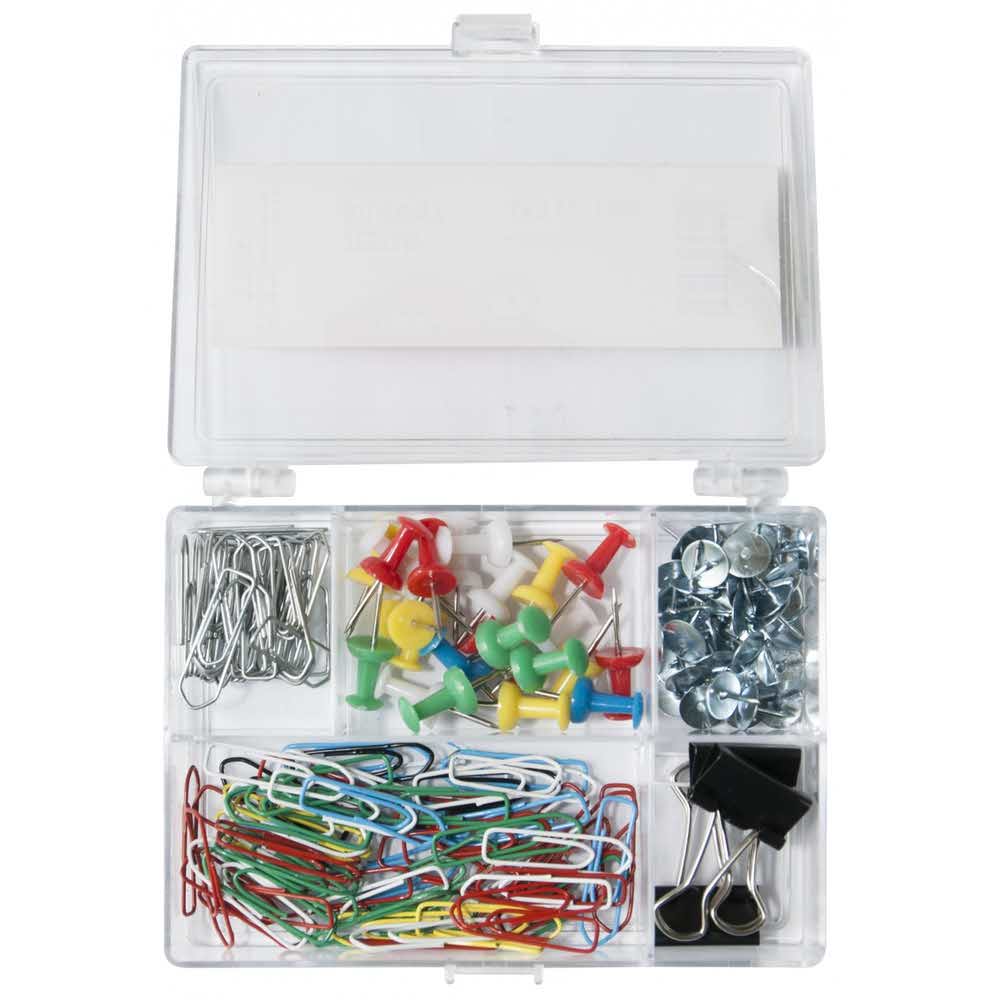 sprzęt biurowy 4 alibiuro.pl Zestaw biurowy pinezki klipy i spinacze OFFICE PRODUCTS mix 153szt. mix kolorów 59