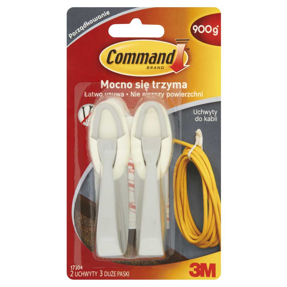 stojak informacyjny 4 alibiuro.pl Uchwyty do kabli COMMAND 17304 PL duże białe 10