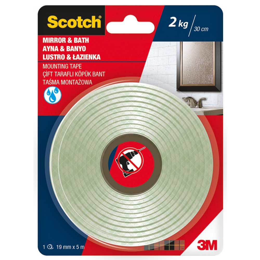 taśmy pakowe 4 alibiuro.pl Taśma montażowa SCOTCH łazienka 19mm x 5m biała 86