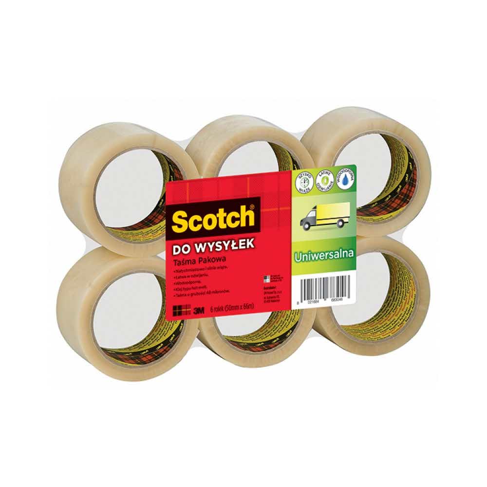 taśmy pakowe 4 alibiuro.pl Taśma pakowa do wysyłek SCOTCH Hot melt 371 50mm 66m transparentna 98