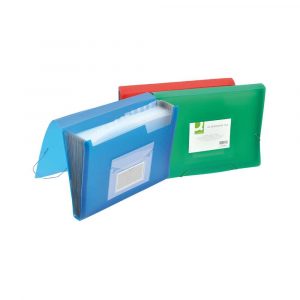 teczka biurowa 4 alibiuro.pl Teczka harm. z gumką Q CONNECT PP A4 12 przegr. transparentna czerwona 27