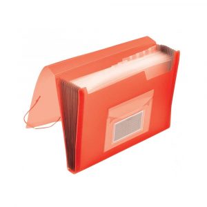 teczka biurowa 4 alibiuro.pl Teczka harm. z gumką Q CONNECT PP A4 12 przegr. transparentna czerwona 87