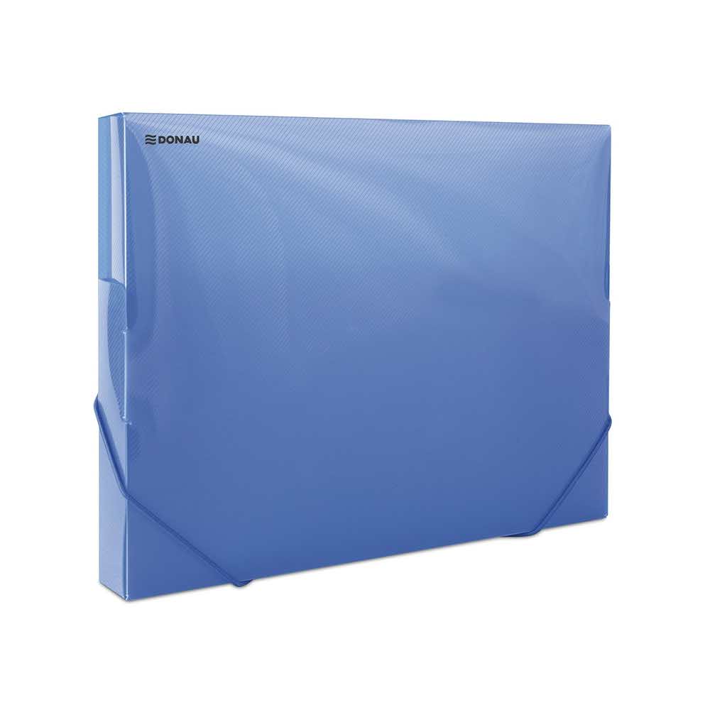 teczka biurowa 4 alibiuro.pl Teczka z gumką przestrz. DONAU PP A4 30 700mikr. transparentna niebieska 83