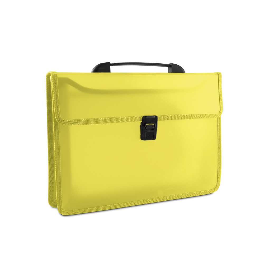 teczka kopertowa 4 alibiuro.pl Teczka dwukieszeniowa DONAU PP A4 z rączką transparentna żółta 28